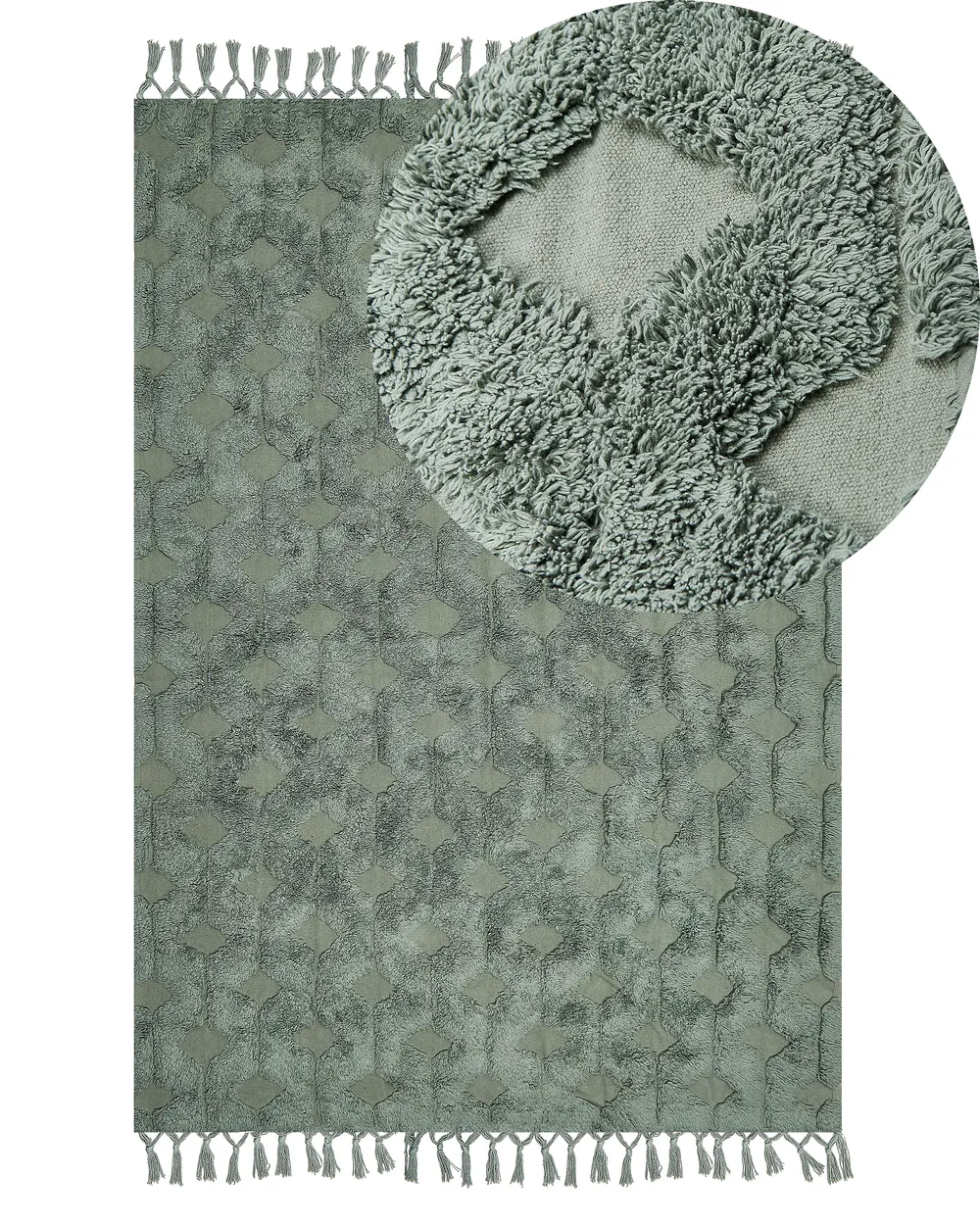 Rug KARS Green 140 x 200 cm Cotton