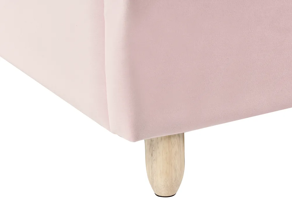 Kids Bed Rainbow Velvet LANDEILLAU 90 x 200 cm (EU Single) Pink_984264