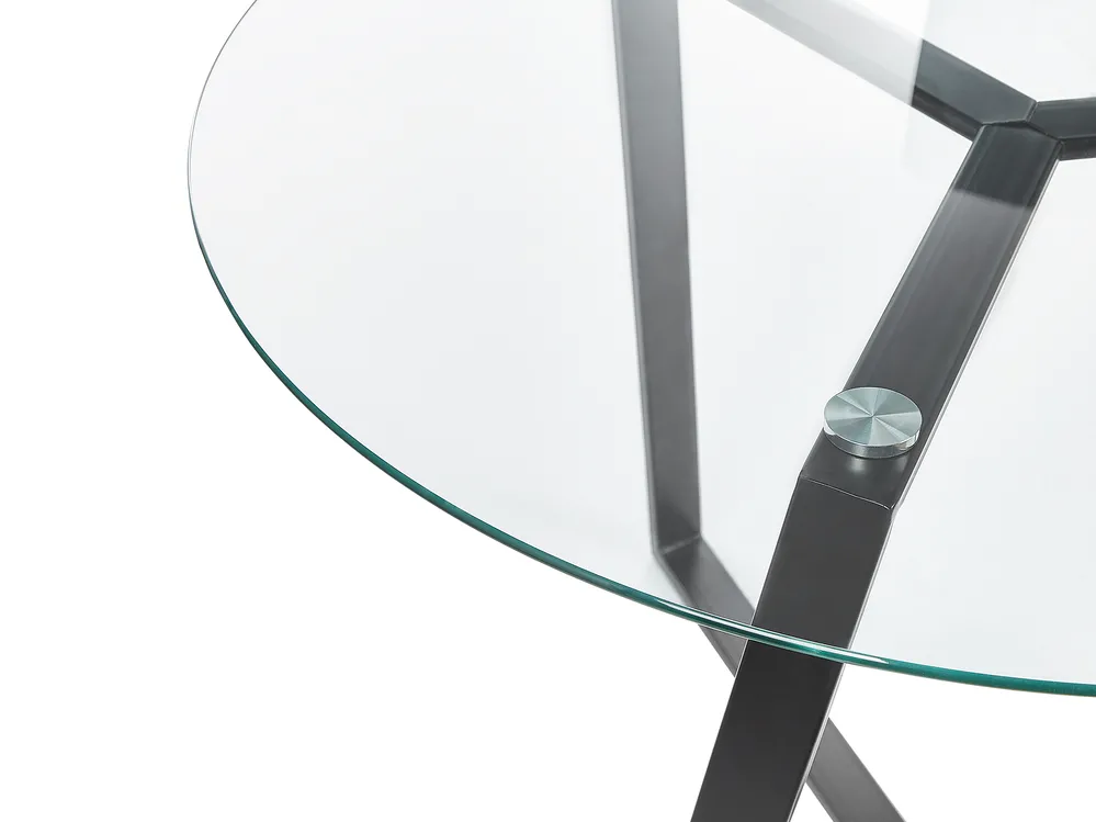 Dining Table KEBRI Black 100 cm 100 cm Tempered Glass_821716