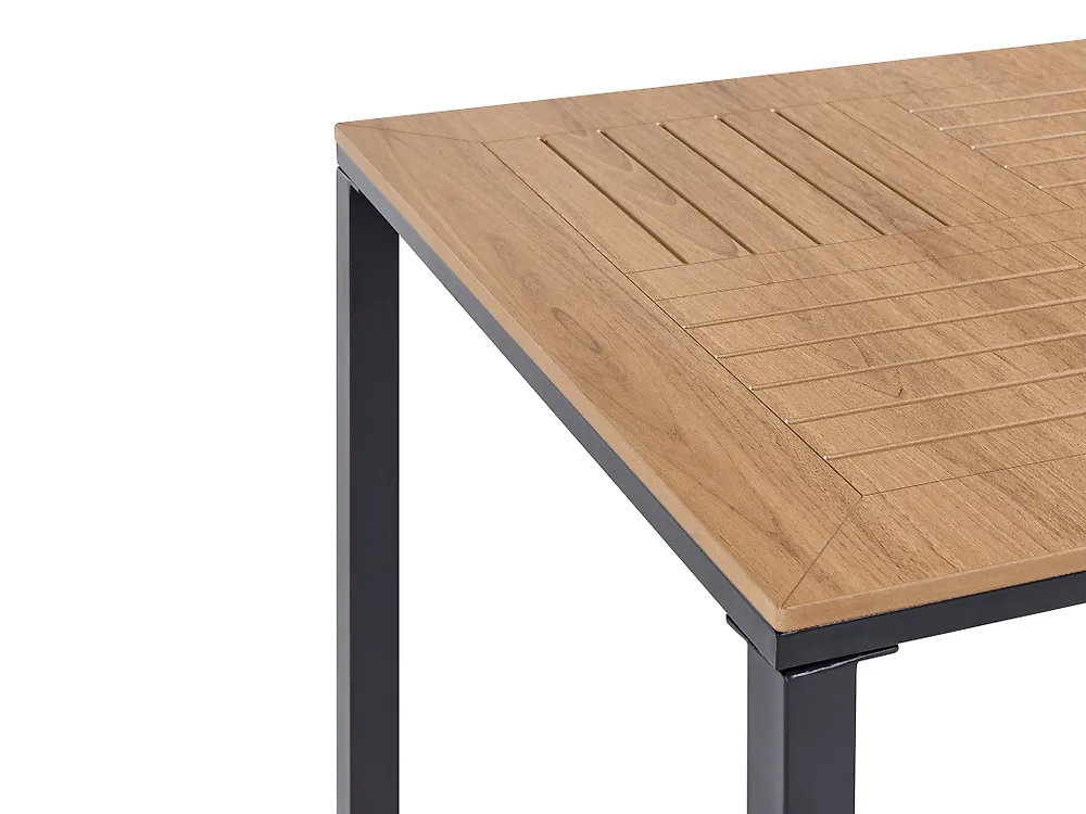 Garden Dining Table LEVANTO 80 cm 80 cm Metal Black_1179376