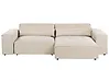 Modul Ecksofa 3-Sitzer HELLNAR Samtstoff Hellbeige linksseitig