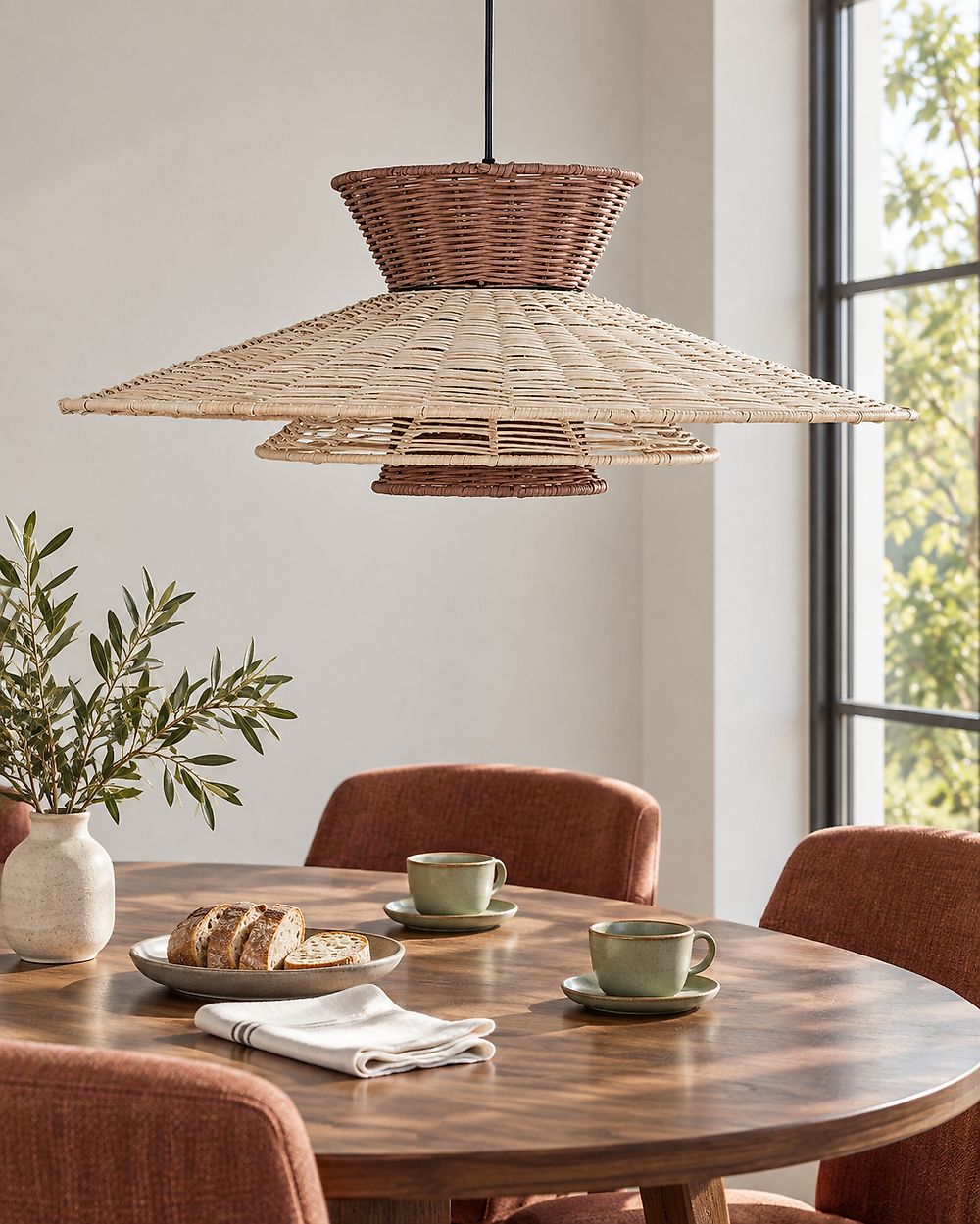Lampe suspension KABOMPO Rotin Marron