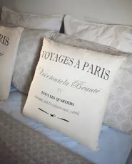 Set of 2 Decorative Cushions MINDALA 50 x 50 cm Linen Off-White Text_980283
