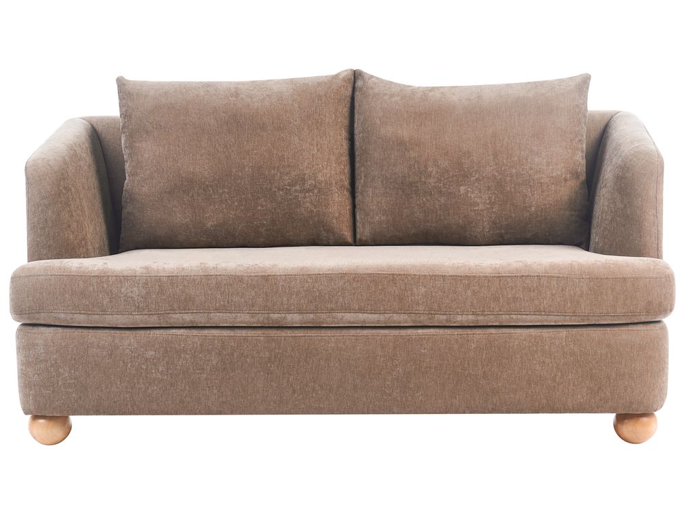 Sofa 2-Sitzer RATTVIK Chenillegewebe Braun