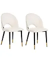 Esszimmerstuhl 2er Set MAGALIA Samtstoff Hellbeige