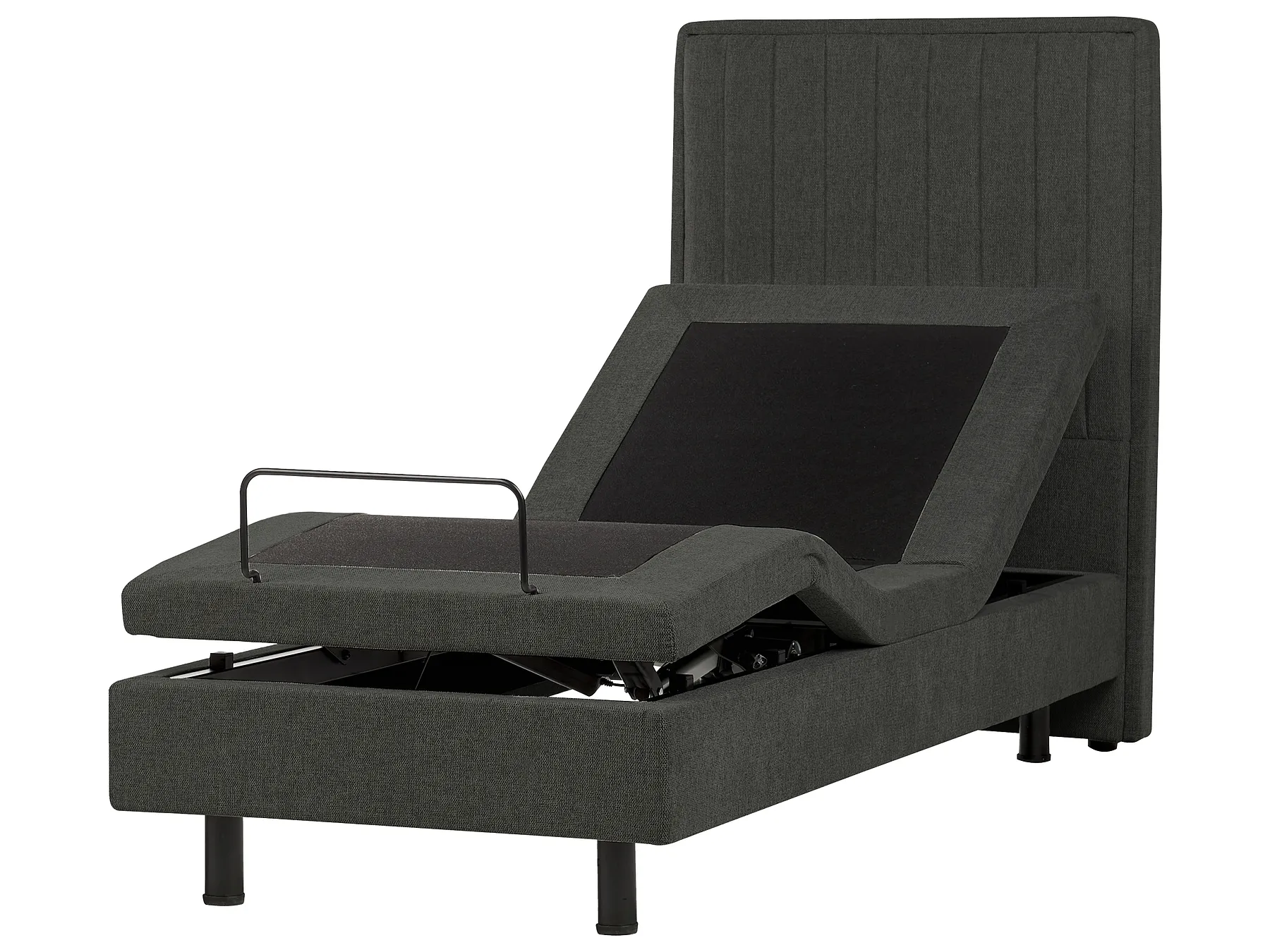 Adjustable Bed Fabric CASTELLAN 80 x 200 cm (EU Small Single) Dark Grey_987326