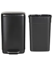 Tretmülleimer 30 L ECOCOLLECT Metall Schwarz_992717