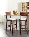 Set mit 2 Barstühlen AMBLER Dunkelbraun / Beige