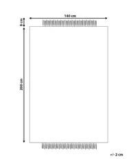 Teppich KETENLI Weiß 140 x 200 cm Wolle_847448