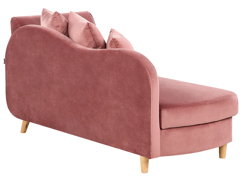 Rechtsseitige Chaiselongue MERI mit Stauraum Samtstoff Rosa_914307