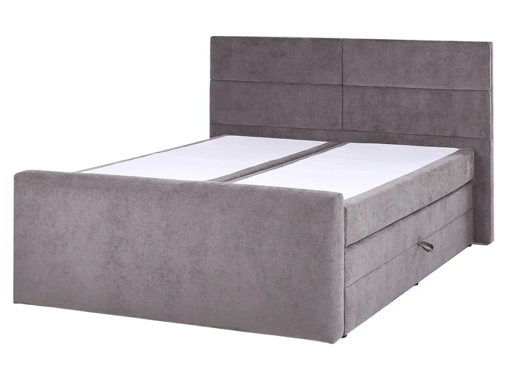 Boxspringbett mit Stauraum ARISTOCRAT Stoff Taupe 160 x 200 cm_954000