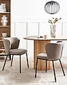 Esszimmerstuhl 2er Set MINA Stoff Taupe