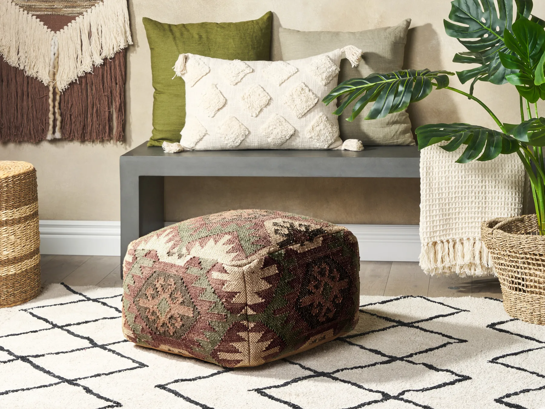 Pouf ARVEN Jute Bunt_848299