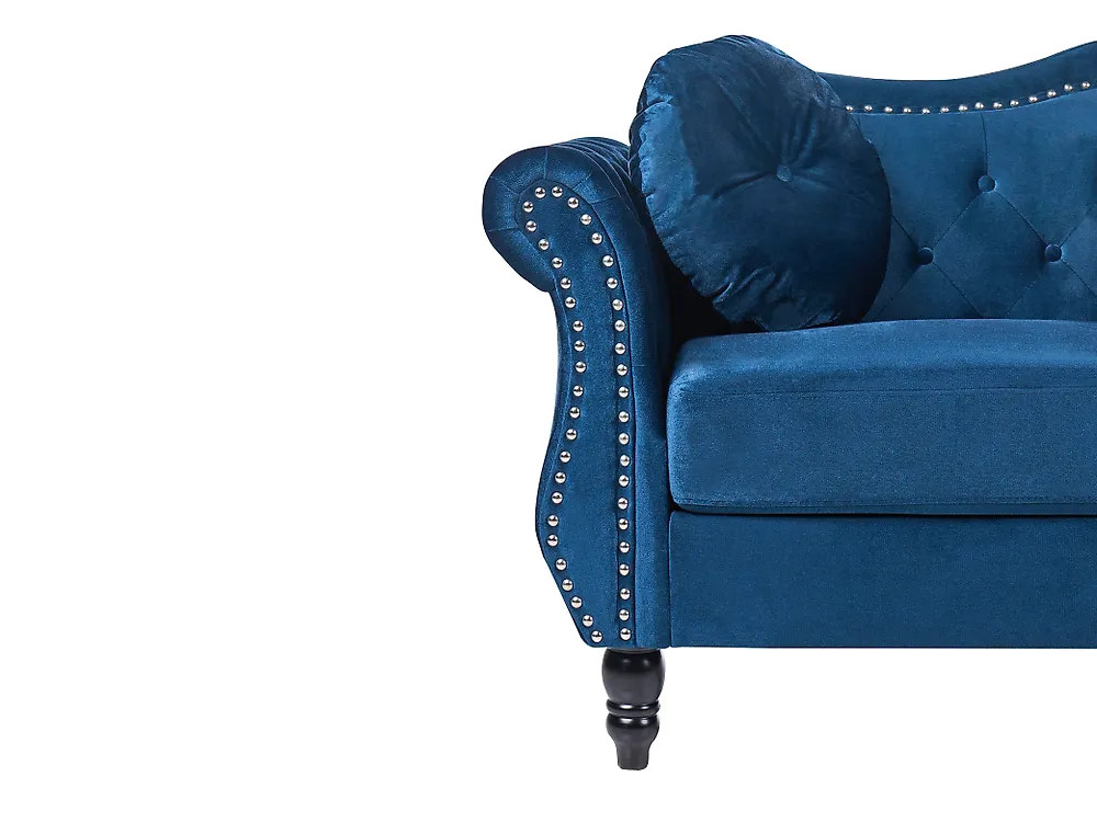 Sofa 3 Seater SKIEN Velvet Navy Blue_1170502
