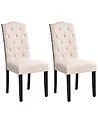 Esszimmerstuhl 2er Set SHIRLEY Stoff Hellbeige
