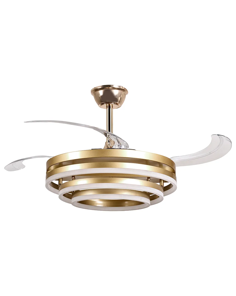 Plafondventilator met verlichting AUCILLA met afstandsbediening LED Goud
