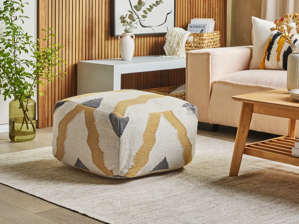 Pouf ZEUGMA Wolle Beige