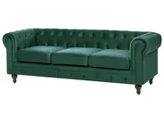 Sofa 3-Sitzer CHESTERFIELD Samtstoff Smaragdgrün_705609