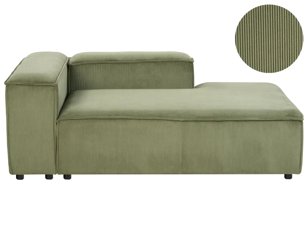 Linksseitige Chaiselongue ARDAL Cord Grün