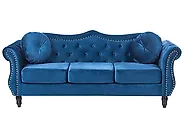 Sofa 3 Seater SKIEN Velvet Navy Blue_1170499