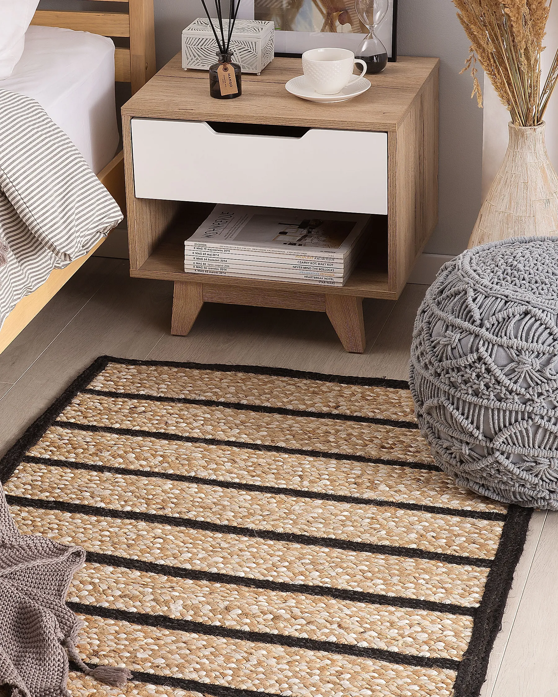 Teppich KARADONA Beige 80 x 150 cm Jute_757906