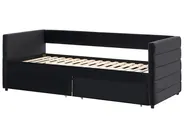 Tagesbett mit Stauraum MARRAY Samtstoff Schwarz 90 x 200 cm_1069231