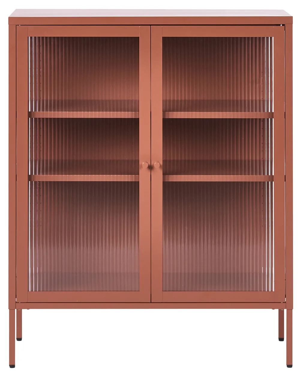 Sideboard mit Glastüren LERRYN 90 cm Metall Goldbraun_1068976
