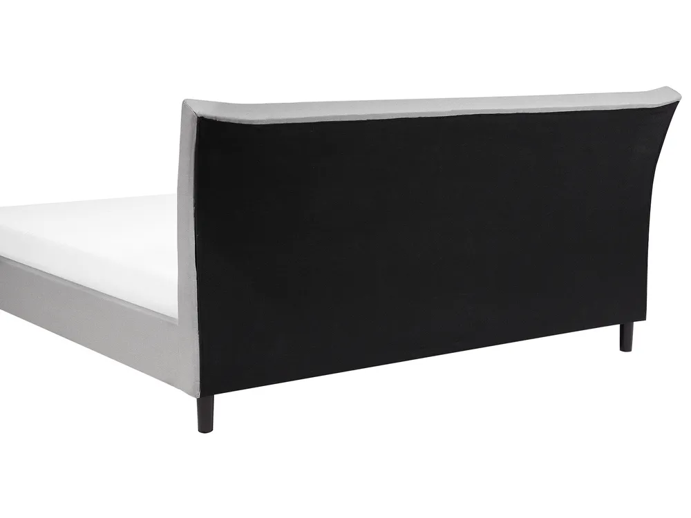 Bett mit Lattenrost Stoff SAVERNE 180 x 200 cm Hellgrau_285374
