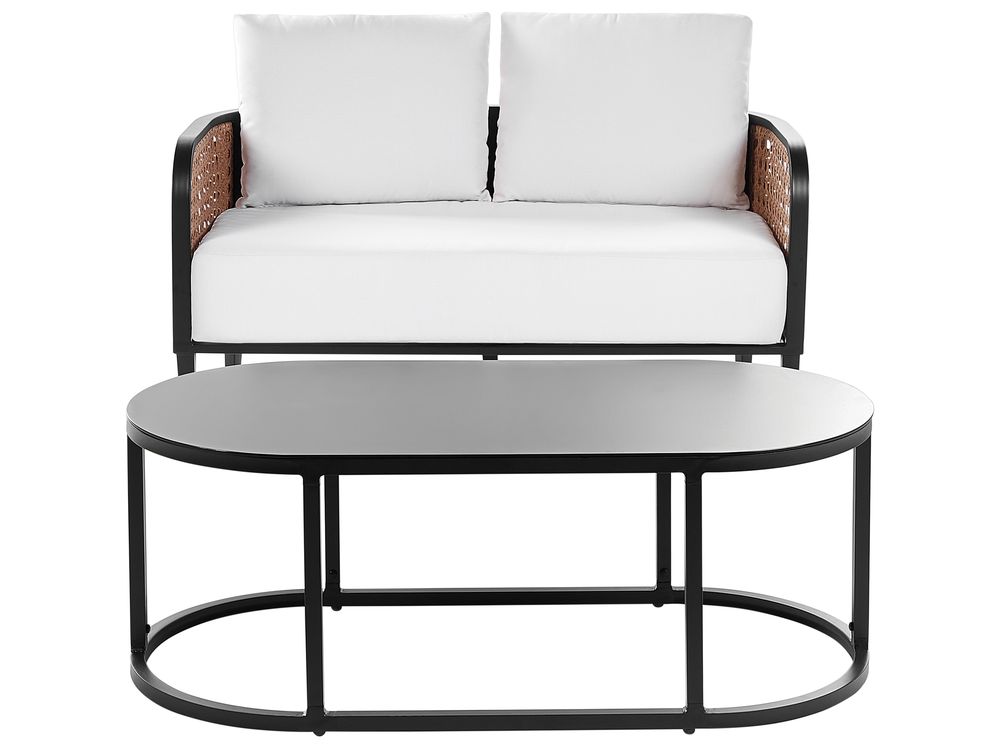 Loungeset met tafel 2-zits MONTEFALCO Metaal Wit