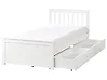 Bett mit 2 Schubladen OLENDON Kiefernholz Weiß 90 x 200 cm