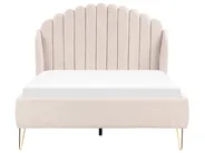 Bett mit Lattenrost Stoff AMBILLOU 140 x 200 cm Hellbeige_873196