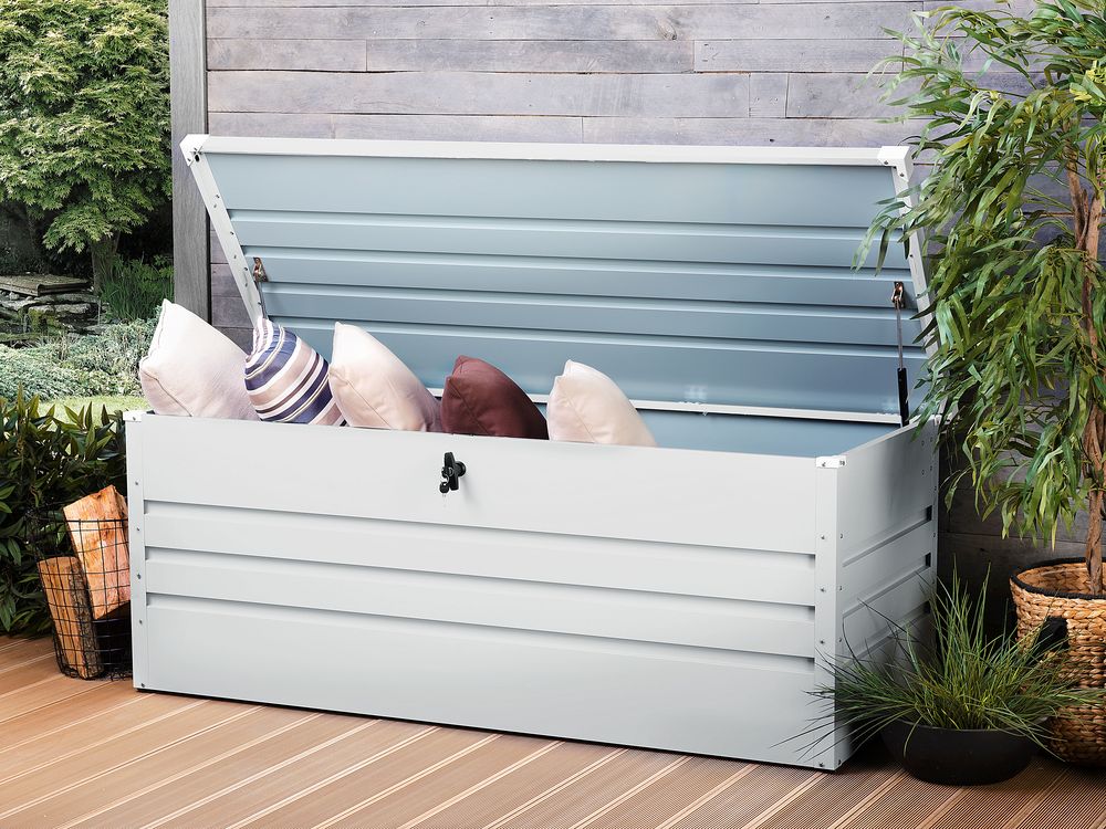 Coffre de rangement CEBROSA 165 cm 70 cm Métal Gris clair