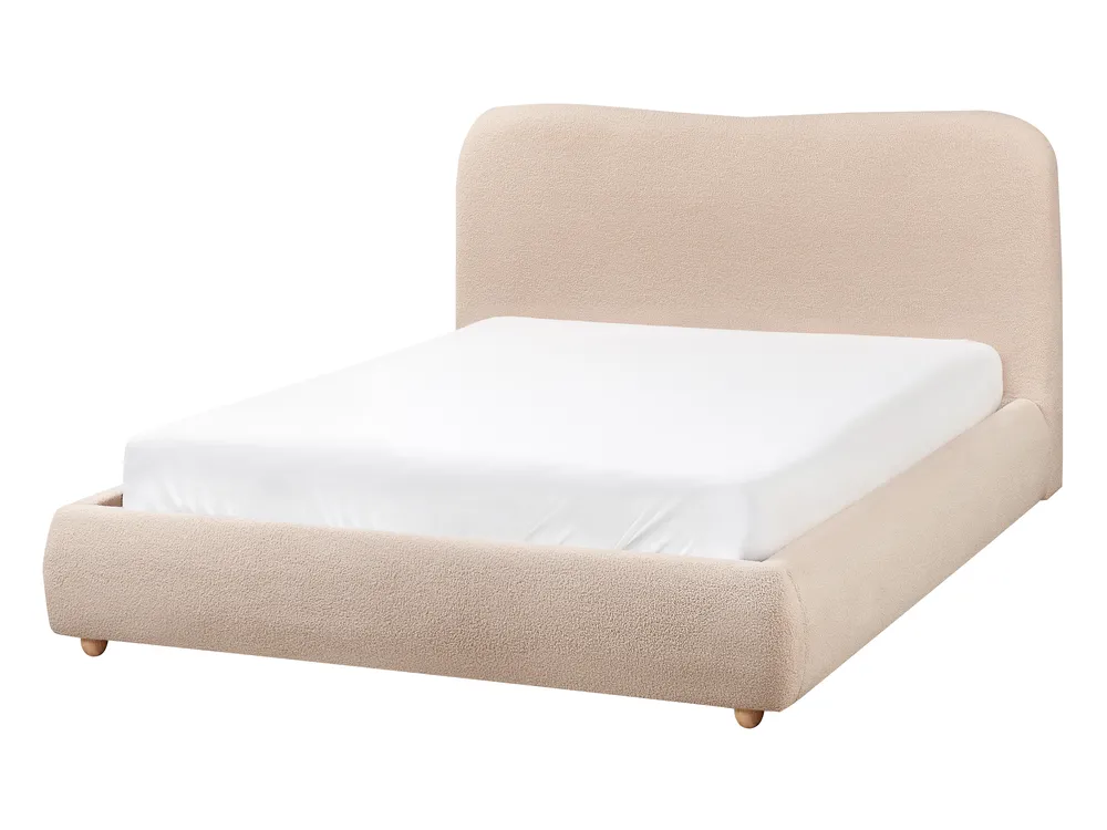 Bett mit Stauraum BLAGNAC Bouclé Beige 140 x 200 cm_1009278