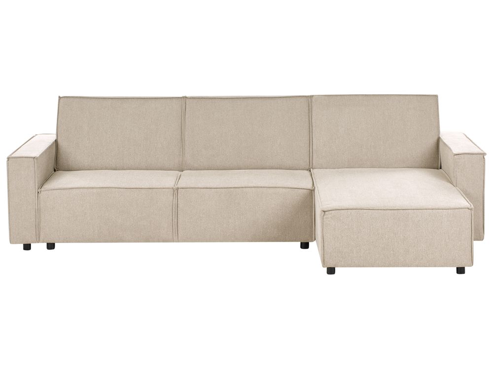 Ugaona sofa na razvlačenje ROMEDAL II Tkanina bež lijevoruki