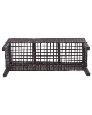 Blumentopf mit Beinen CARAGANA 77 cm Polyrattan Dunkelbraun_914480