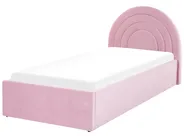 Kinderbett mit Stauraum ANET Samtstoff Rosa 90 x 200 cm_860723