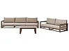 Lounge Set mit Tisch 5-Sitzer TIMOR modular zertifiziertes Akazienholz Dunkelbraun