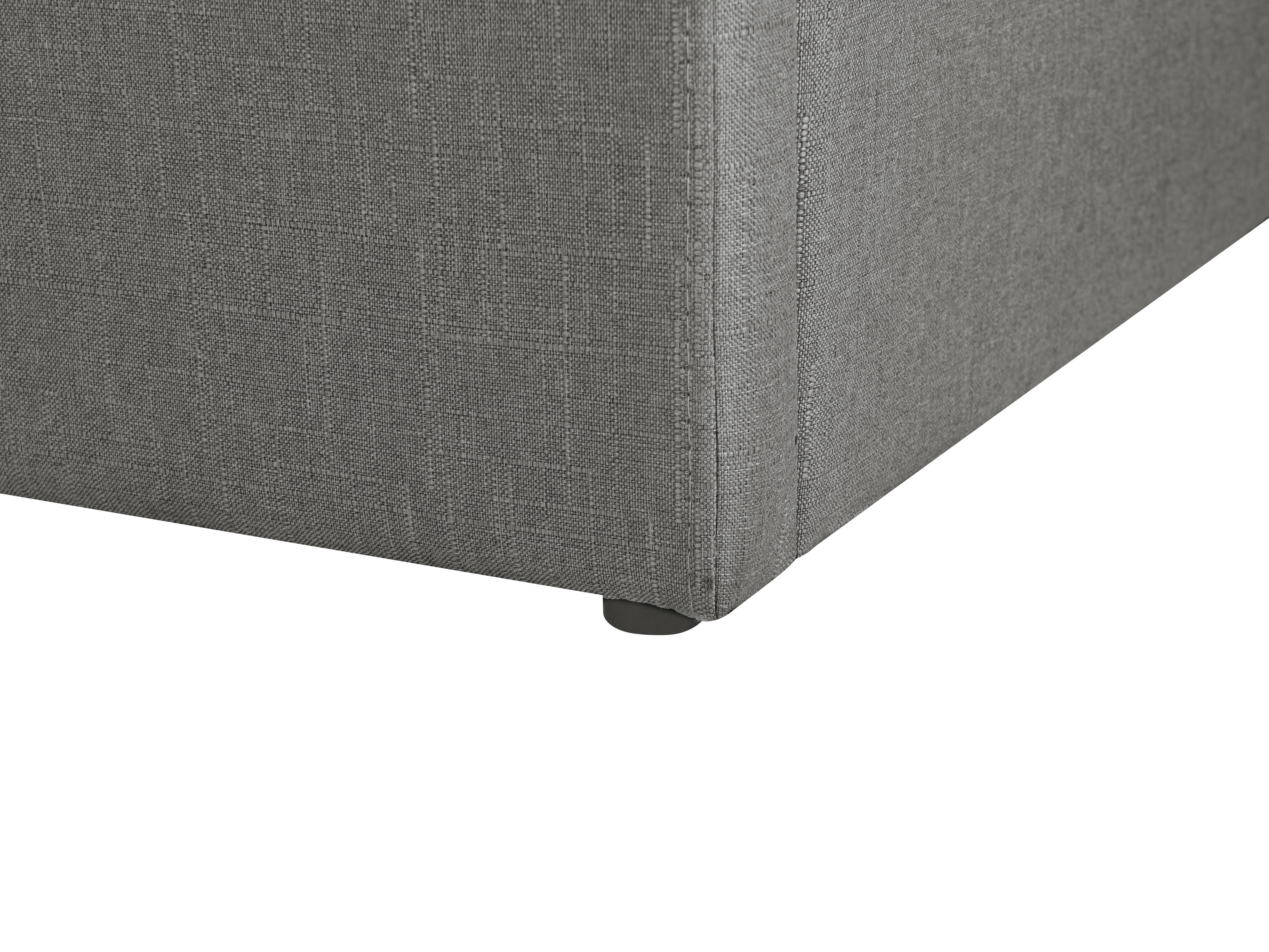 Ottoman Bed without Headboard DINAN Fabric Dark Grey 120 x 200 cm (EU Small Double)_1187450