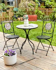 Set of 2 Garden Chairs CASARIO Metal Black_919988