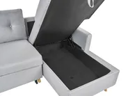 Eckschlafsofa 4-Sitzer FLAKK mit Stauraum Stoff Hellgrau linksseitig_989379