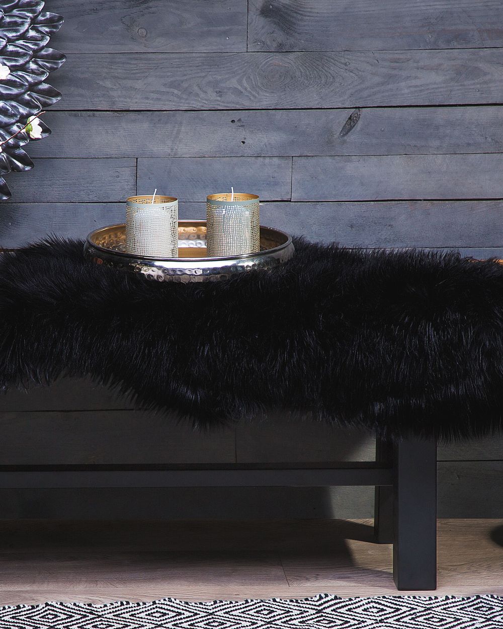 Faux Fur Rug MUNGO Black 63 x 95 cm