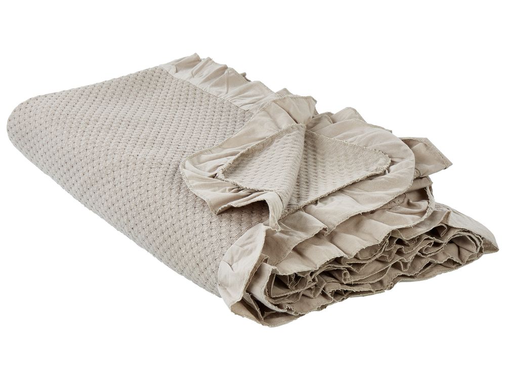 Sprei HATTON Katoen 200 x 220 cm Taupe