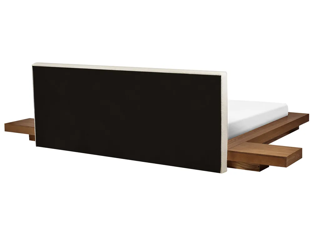 Bett mit LED Bouclé ZEN 180 x 200 cm LED Naturfarbene Esche_931246