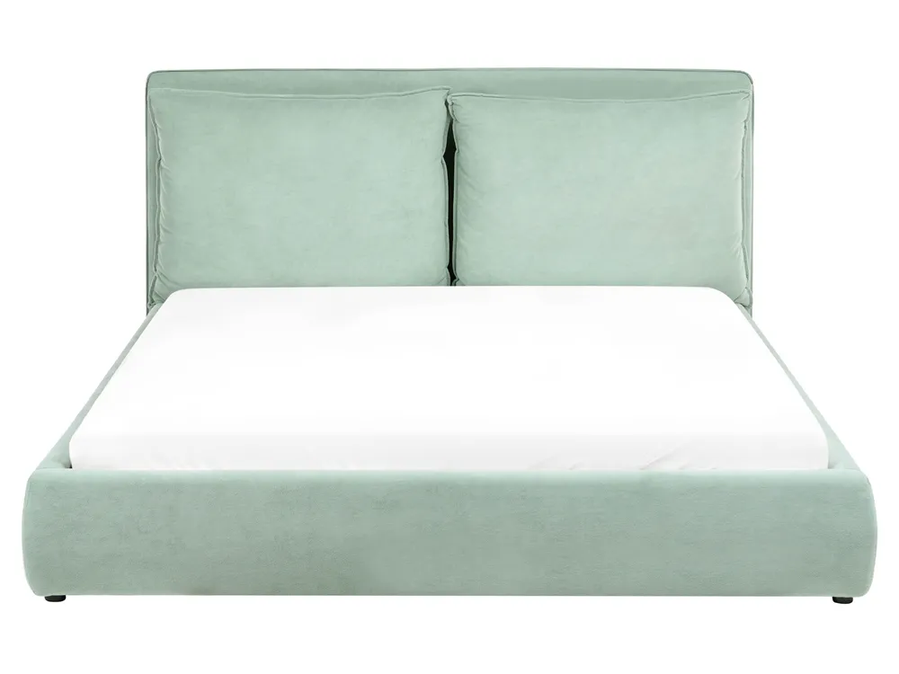 Bett mit Lattenrost Samtstoff BAJONNA 160 x 200 cm Mintgrün_1009536