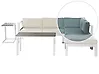 Garten Ecksofa mit Tisch 5-Sitzer MESSINA Beige / Grün linksseitig
