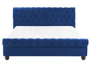 Bett mit Lattenrost Samtstoff AVALLON 160 x 200 cm Marineblau_729055