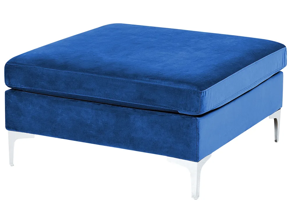 Modular Sofa 3 Seater EVJA with Ottoman Velvet Navy Blue_859668