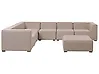 Garten Ecksofa mit Ottomane 7-Sitzer AREZZO modular Beige rechtsseitig