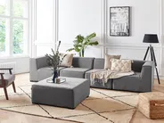Gartensofa mit Ottomane 4-Sitzer AREZZO modular Grau_848128