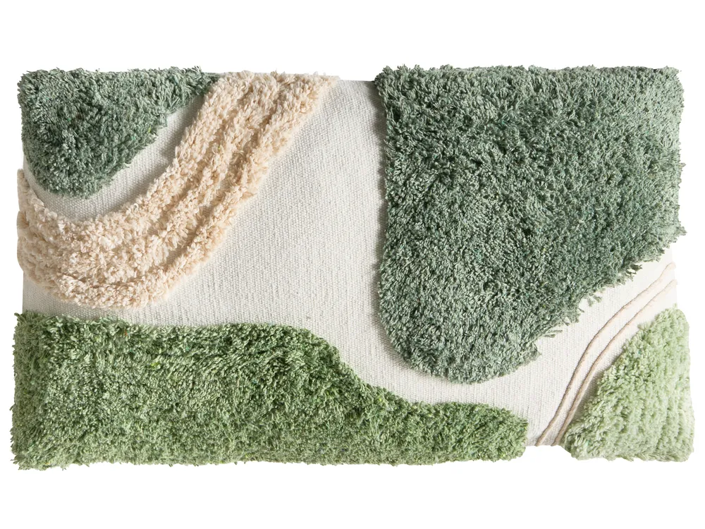 Dekokissen 3er Set ALSTONIA 30 x 50 cm 45 x 45 cm Baumwolle Grün Abstraktes Muster_1039979